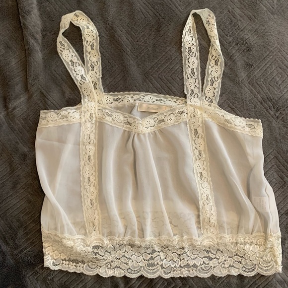 ‼️Last chance by Feb 5‼️ White lacey tank - Picture 1 of 3